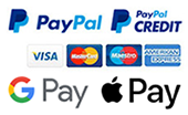 PayPal, Google Pay, Apple Pay and all major cards accepted.